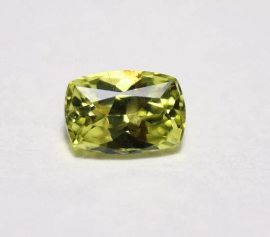 Burmese Chrysoberyl 0.63ct Rare Neon Yellow AAA Scintillating Cushion Cut 6x4mm