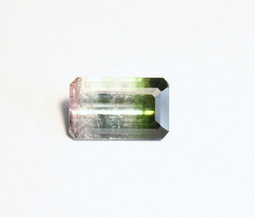 Achroite Tourmaline 4.5ct Stunning Emerald Cut Watermelon Tourmaline 12x7mm