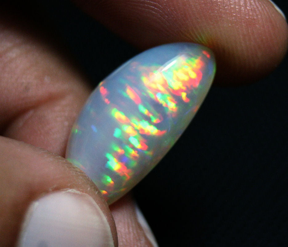 Welo Opal Cabochon 14.6ct Honeycomb Prism Blaze Natural Rare Grey Base Opal