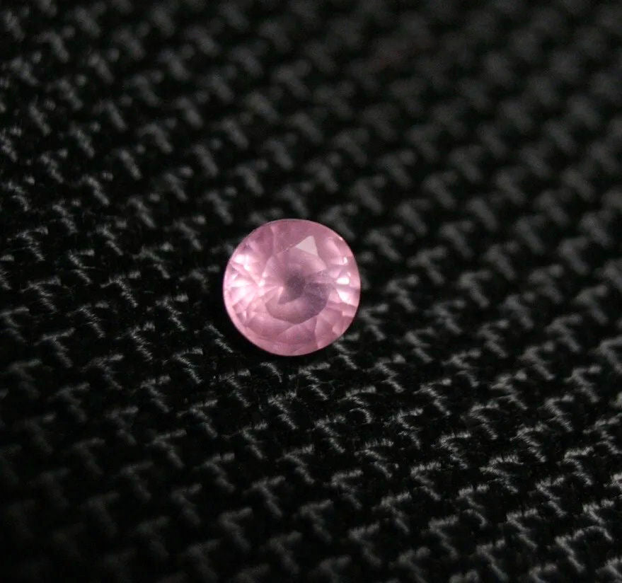 Mahenge Pink Spinel 0.41ct Rare Fluorescent Fine Natural Spinel Round Cut 4.2mm