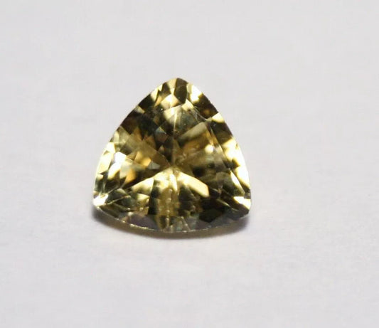 Burmese Chrysoberyl 0.71ct Rare Yellow AAA Scintillating Trillion Cut 5.5x5.5mm