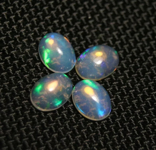 Welo Crystal Opal Cabochon 3ct 4pc Lot Lovely Natural Matching Opal Lot 8x6mm