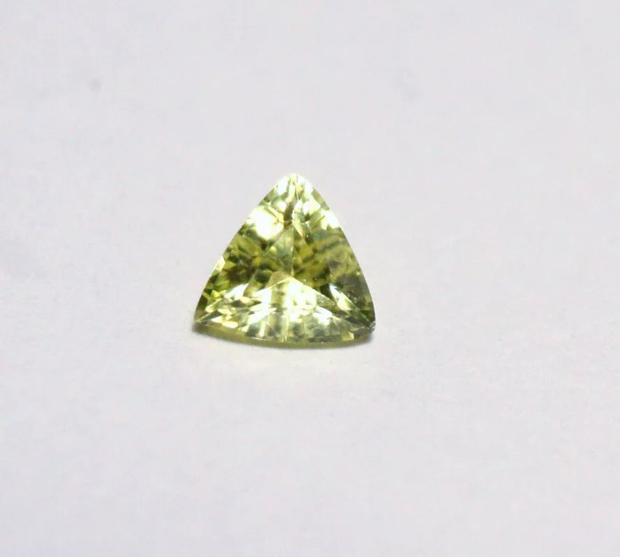 Burmese Chrysoberyl 0.43ct Rare Yellow AAA Scintillating Trillion Cut 5x5mm