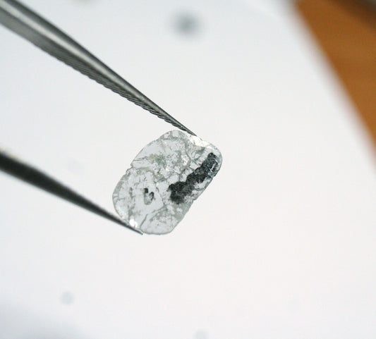 Diamond Slice 0.59ct Salt & Pepper Polki Natural Diamond South Africa 10x7mm