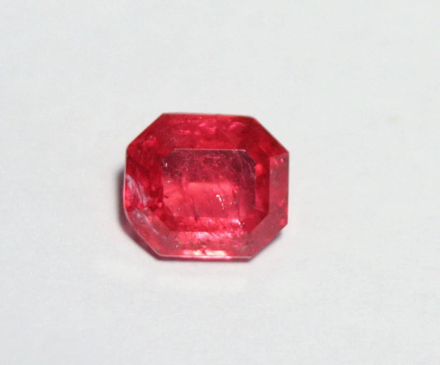 Rare Faceted Rhodonite 1.74ct Brazil Ultra Rare Crimson Red Gem Grade Rhodonite 7x6mm