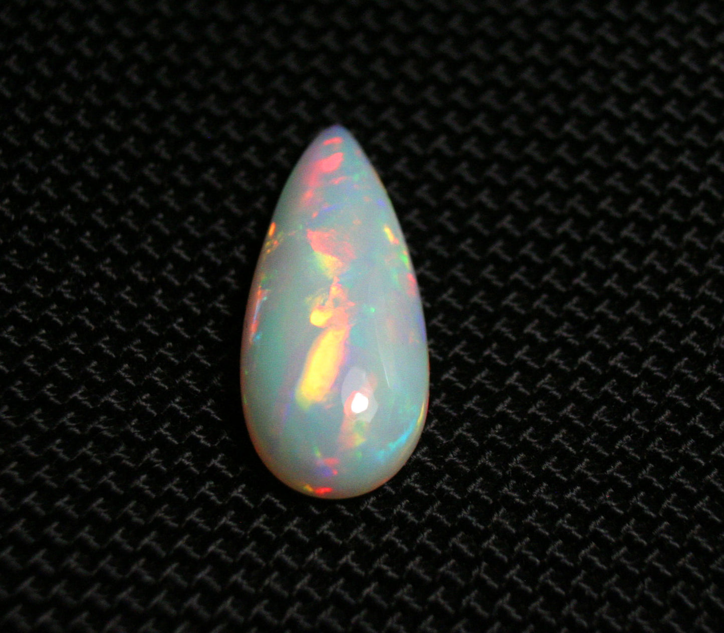 Welo Precious Opal Cabochon 4.8ct Rainbow Teardrop Natural Ethiopian Opal Video 22x9mm