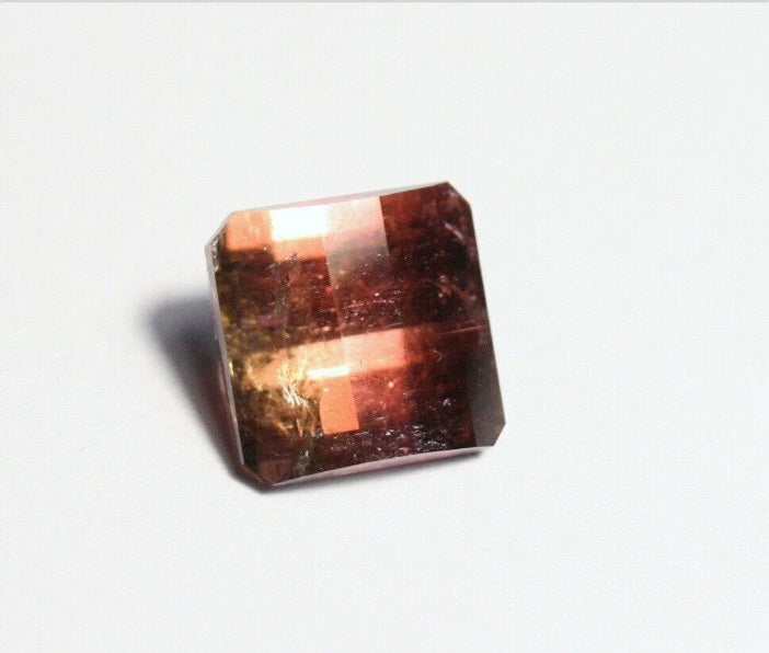 Congo BiColour Tourmaline 7.4ct Stunning Pixel Cut Gemstone