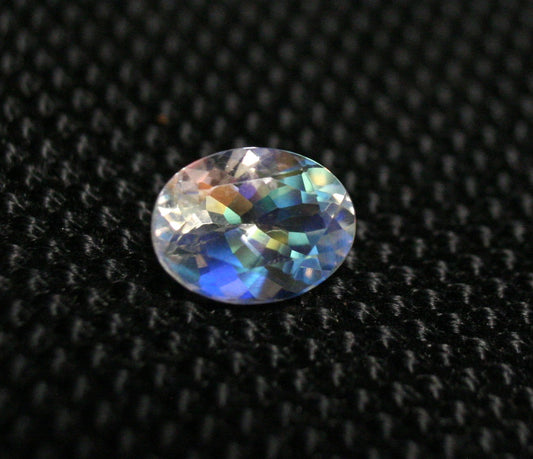 Faceted Moonstone 1.27ct Madagascar AAA Rainbow Moonstone 9x7mm Oval