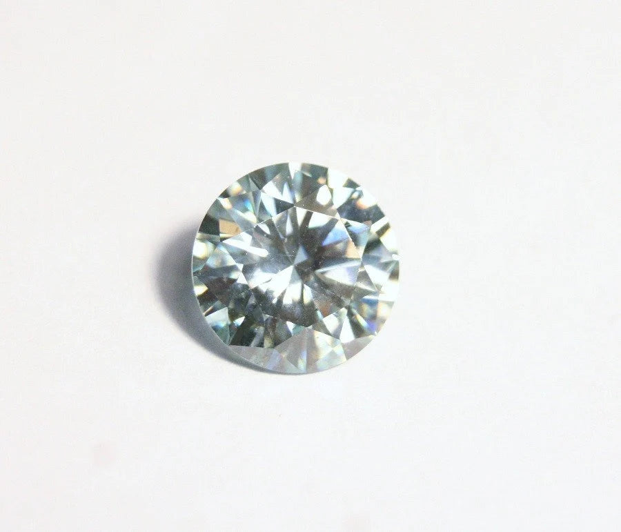 Light Blue Moissanite 3.19ct Beautiful Precision Cut Round Gem Near Colourless