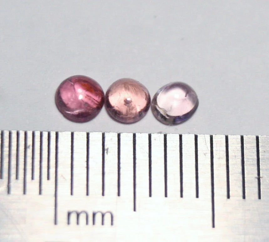 Pezzottaite Cabochon 3pc Lot 0.4ct Ultra Rare Raspberry Beryl - Madagascar