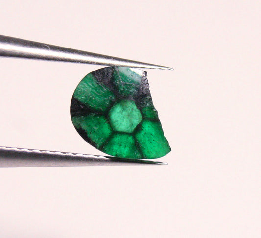 Trapiche Emerald 0.76ct Stunning Rare Natural Emerald 7x6mm Muzo Columbia