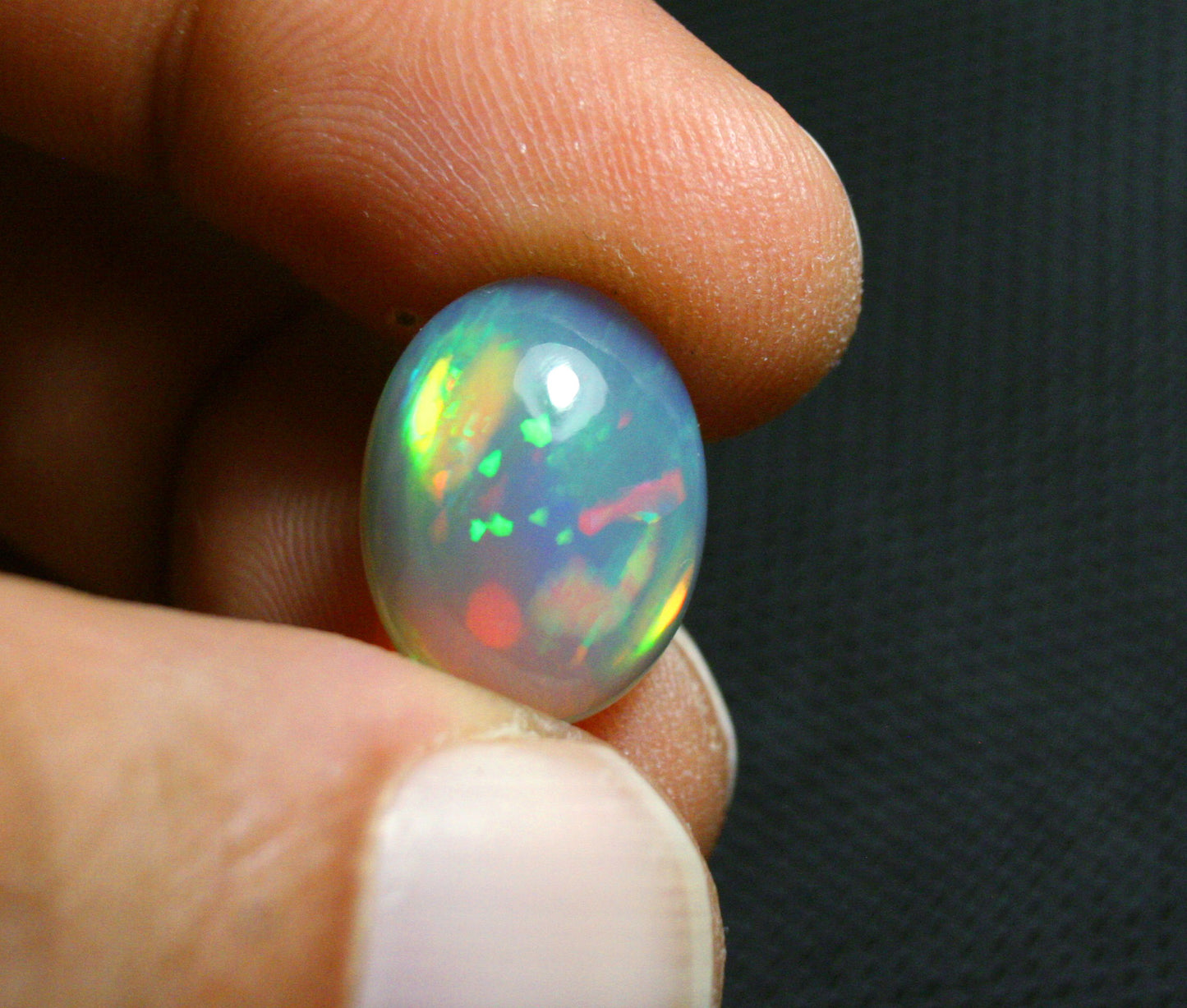 Welo Grey Base Opal 6.5ct Cabochon BroadFlash AAA Natural Opal 17x12mm Video