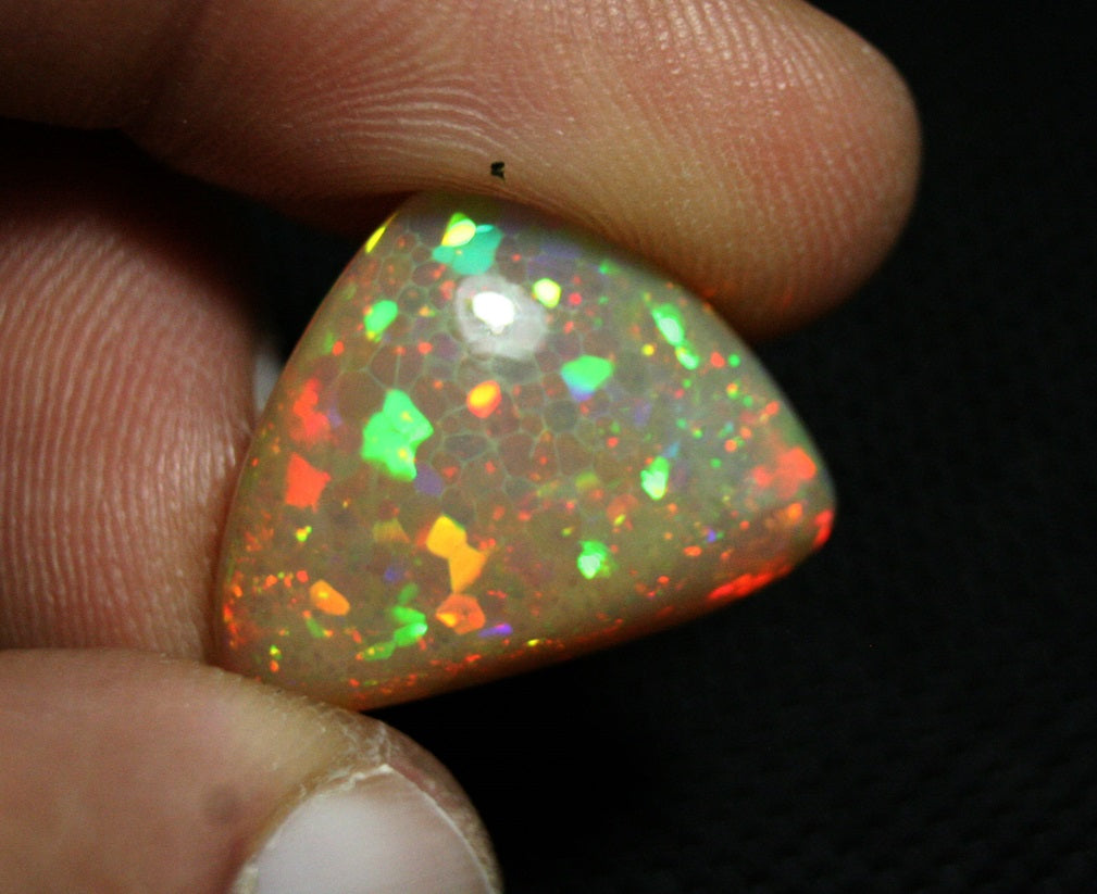 Welo Honey Opal Cabochon 16.2ct Honeycomb Confetti Inferno Natural Opal Video