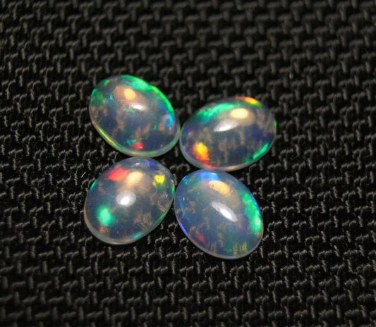 Welo Crystal Opal Cabochon 8x6mm 2.8ct 4pc Lot Lovely Natural Matching Opal Lot