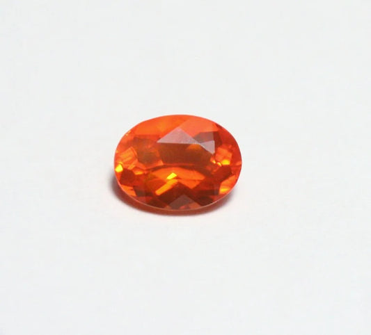 Faceted Mexican Fire Opal 0.6ct Quality Natural Oval Cut Vivid Orange Fire Opal 7x5mm