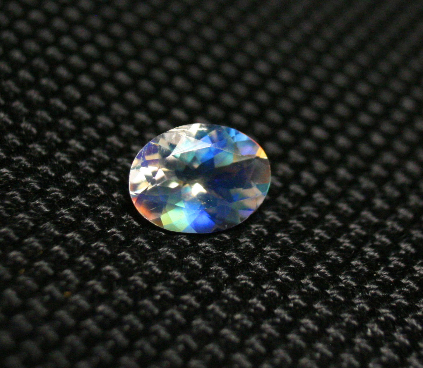 Faceted Moonstone 1.3ct Madagascar AAA Rainbow Moonstone 8x6mm Oval