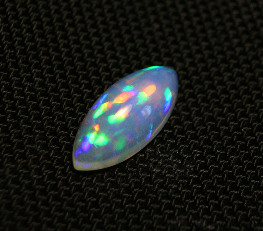 Welo Opal Cabochon 5.68ct Rainbow Marquise Natural Ethiopian Opal 20x9mm