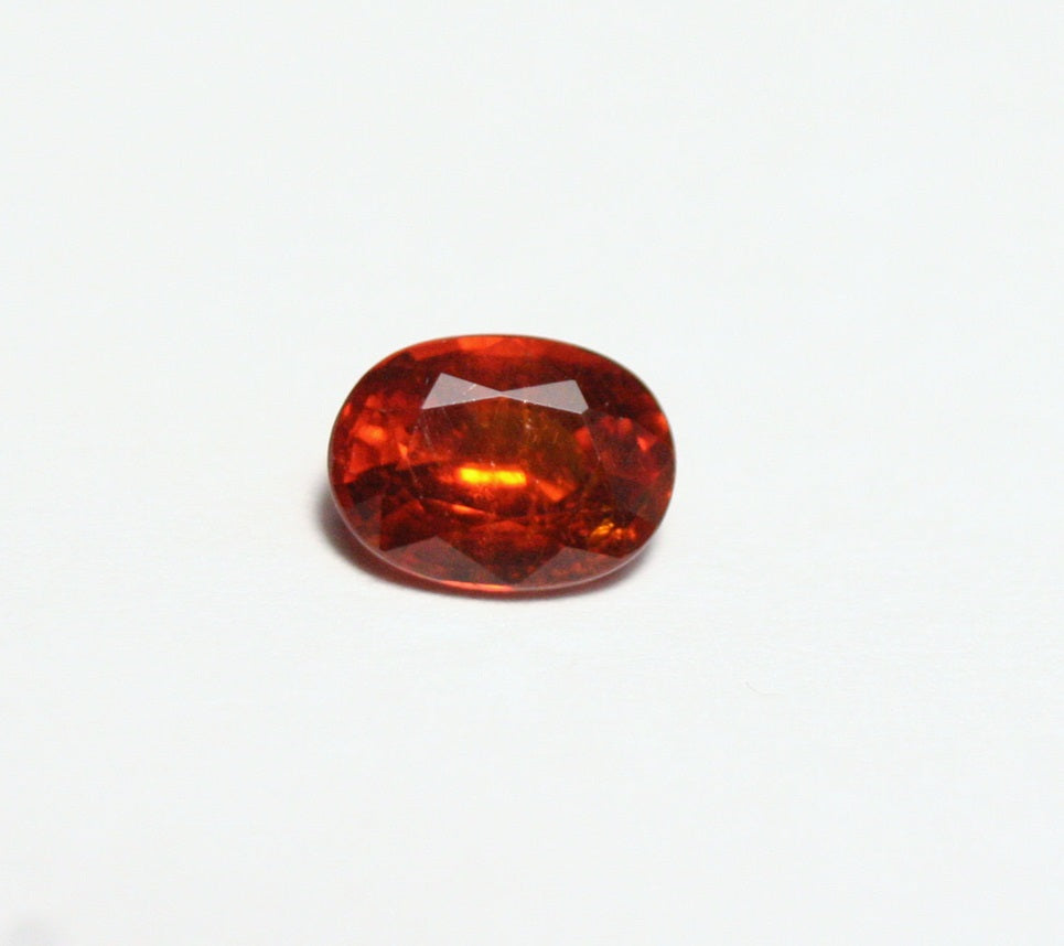 Clinohumite 0.6ct Ultra Rare Deep Orange / Red Faceted Gem, Pakistan 6x4mm