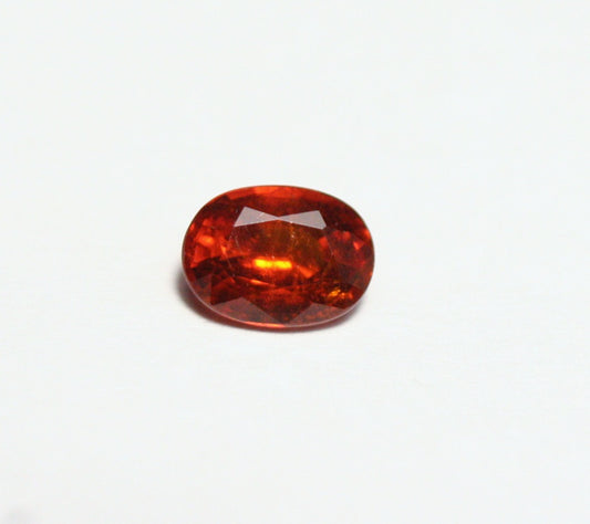 Clinohumite 0.6ct Ultra Rare Deep Orange / Red Faceted Gem, Pakistan 6x4mm