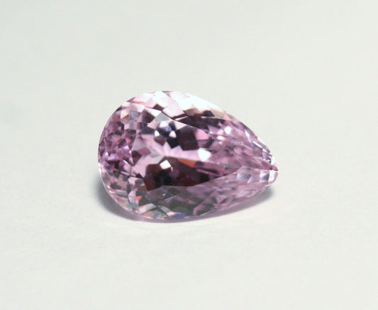 Pink Kunzite 7.18ct Madagascar Scintillating Custom Cut Pear 14x10mm