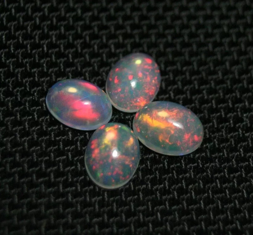 Welo Crystal Opal Cabochon 8x6mm 4pc Lot Lovely Natural Matching Opal Lot 2.88ct