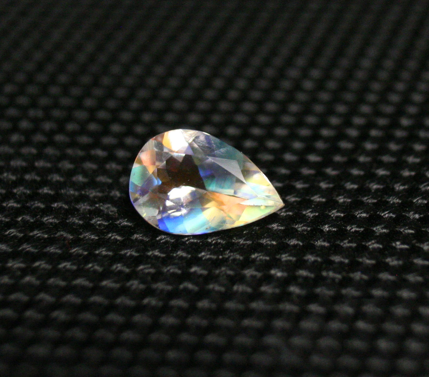 Faceted Moonstone 1.33ct Madagascar AAA Rainbow Moonstone 10x7mm Pear