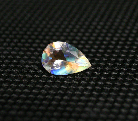 Faceted Moonstone 1.33ct Madagascar AAA Rainbow Moonstone 10x7mm Pear