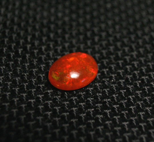 Rare Mexican Fire Opal Cabochon 0.65ct Rainbow Flash AAA Quality Fire Opal 8x6mm