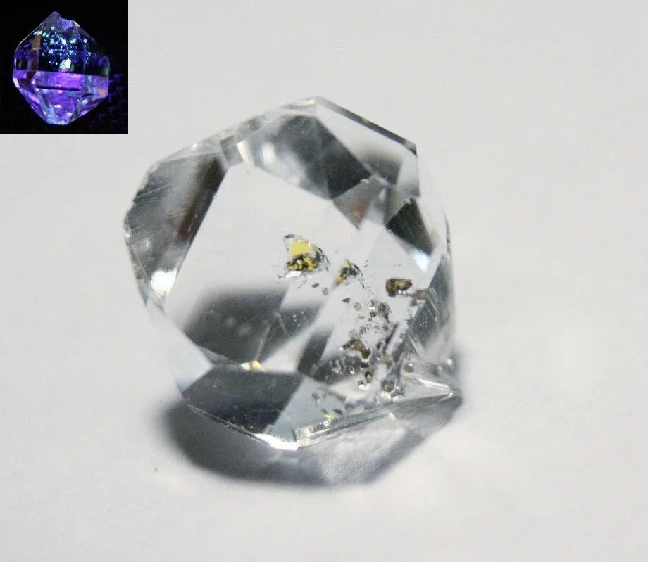 Rare Fluorescent Petroleum Enhydro Oil Diamond Quartz 5.2ct Crystal AAA 12x11mm