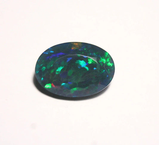 Faceted Black Welo Opal 6ct Honeycomb Confetti AAA Ethiopian Opal 16x11mm