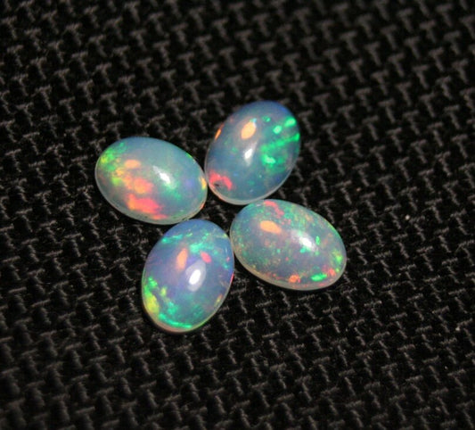 Welo Opal Cabochon 7x5mm 4pc Lot 1.72ct Lot Rainbow Ovals AAA Crystal Opal