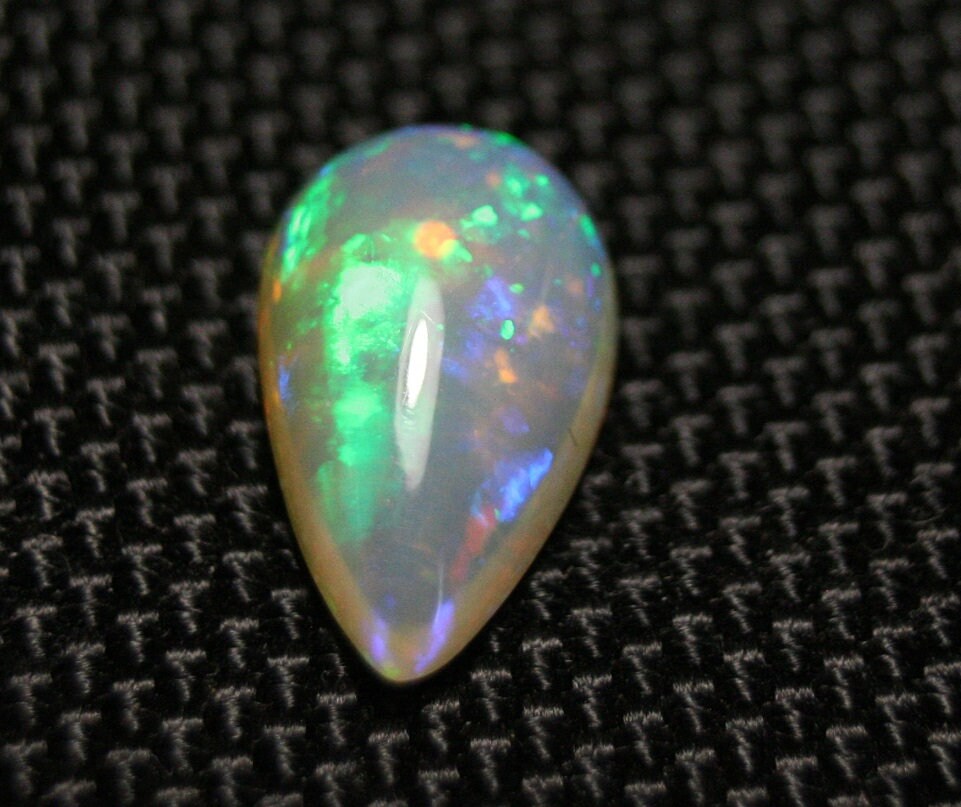 Welo Crystal Opal Cabochon 3.86ct Digital Neon Flash Teardrop Natural Opal See Video 16x9mm