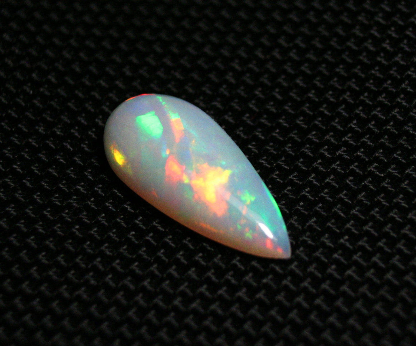 Welo Precious Opal Cabochon 4.8ct Rainbow Teardrop Natural Ethiopian Opal Video 22x9mm