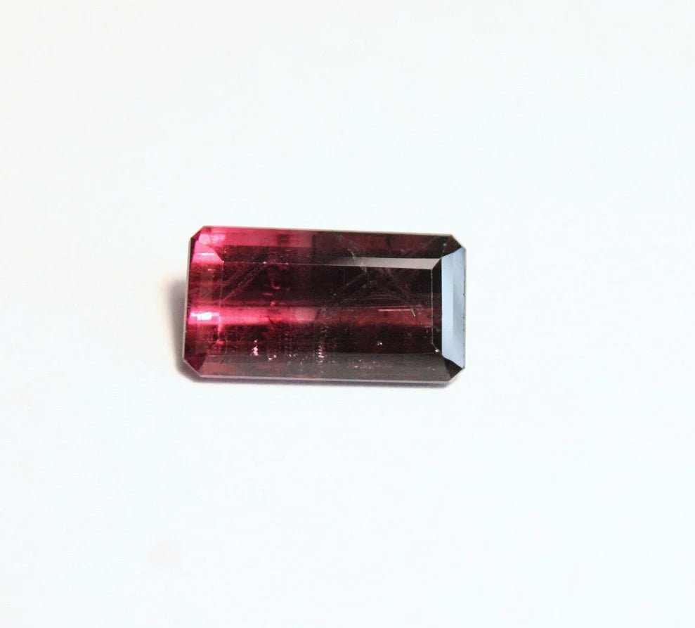 Congo Bi Colour Rubellite Tourmaline 7.5ct Stunning Emerald Cut Gemstone Pink Purple