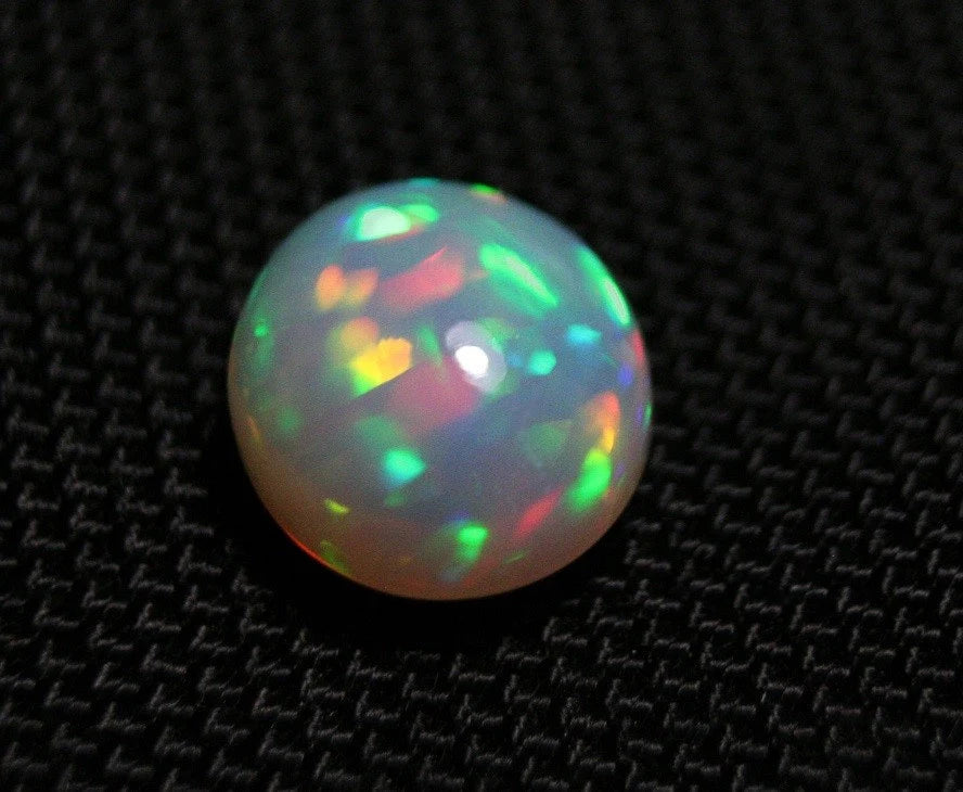 Welo Grey Base Opal Cabochon 7.77ct Harlequin Swirl Natural Opal Ethiopia Video AAA