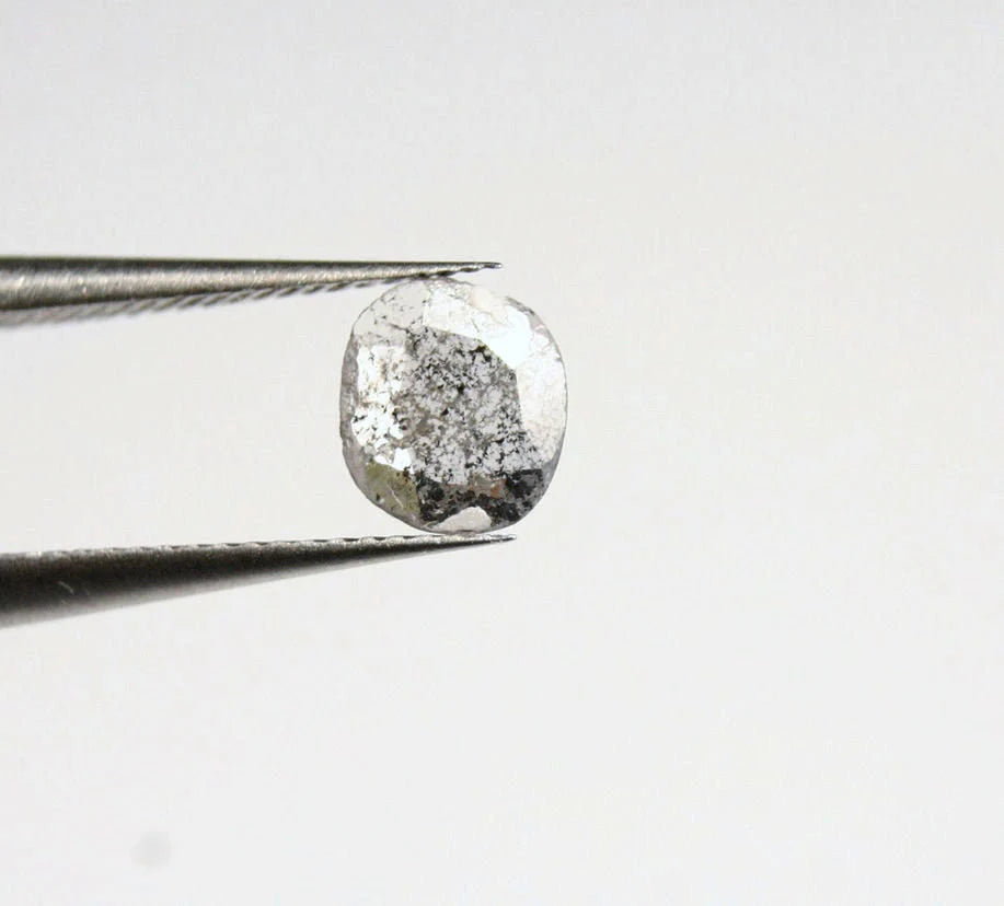 Diamond Slice 0.36ct Salt & Pepper Polki Natural Diamond South Africa 7x6mm