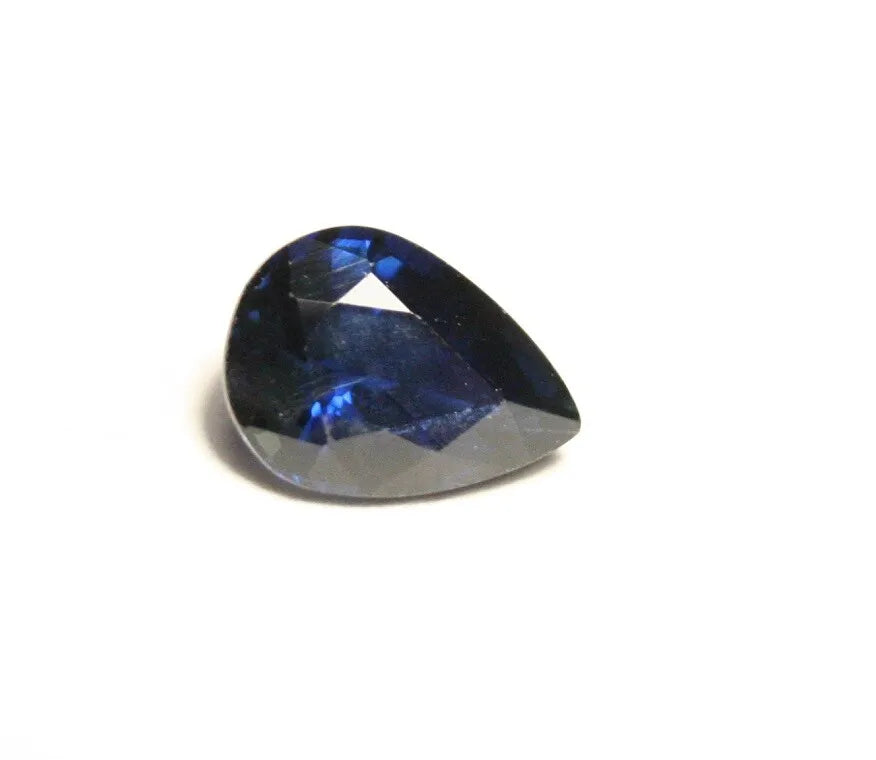 Umba Sapphire 0.82ct Deep Royal Blue Pear Untreated Sapphire Tanzania 7x5mm