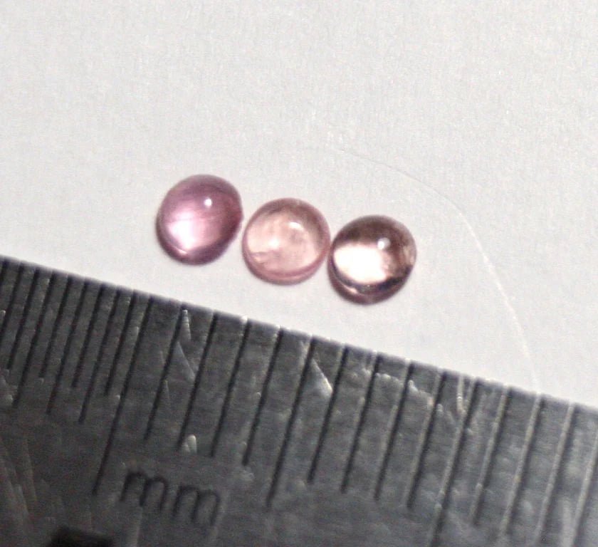 Pezzottaite Cabochon 3pc Lot 0.2ct - Ultra Rare Raspberry Beryl - Madagascar