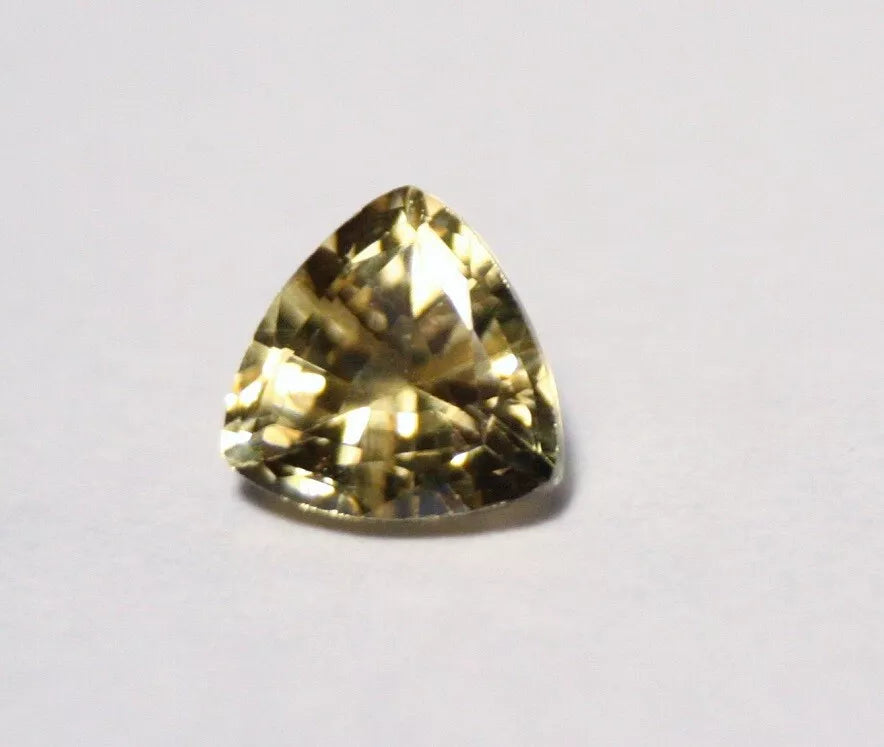 Burmese Chrysoberyl 0.71ct Rare Yellow AAA Scintillating Trillion Cut 5.5x5.5mm