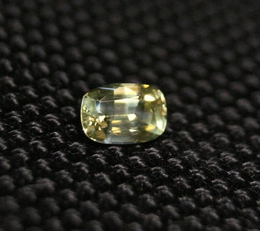 Yellow Burmese Chrysoberyl 0.58ct Beautiful Scintillating Trillion Cut Gem 6x4mm