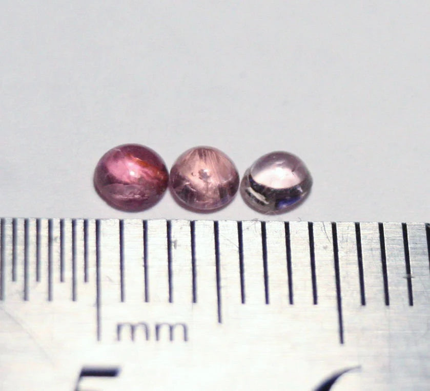 Pezzottaite Cabochon 3pc Lot 0.4ct Ultra Rare Raspberry Beryl - Madagascar