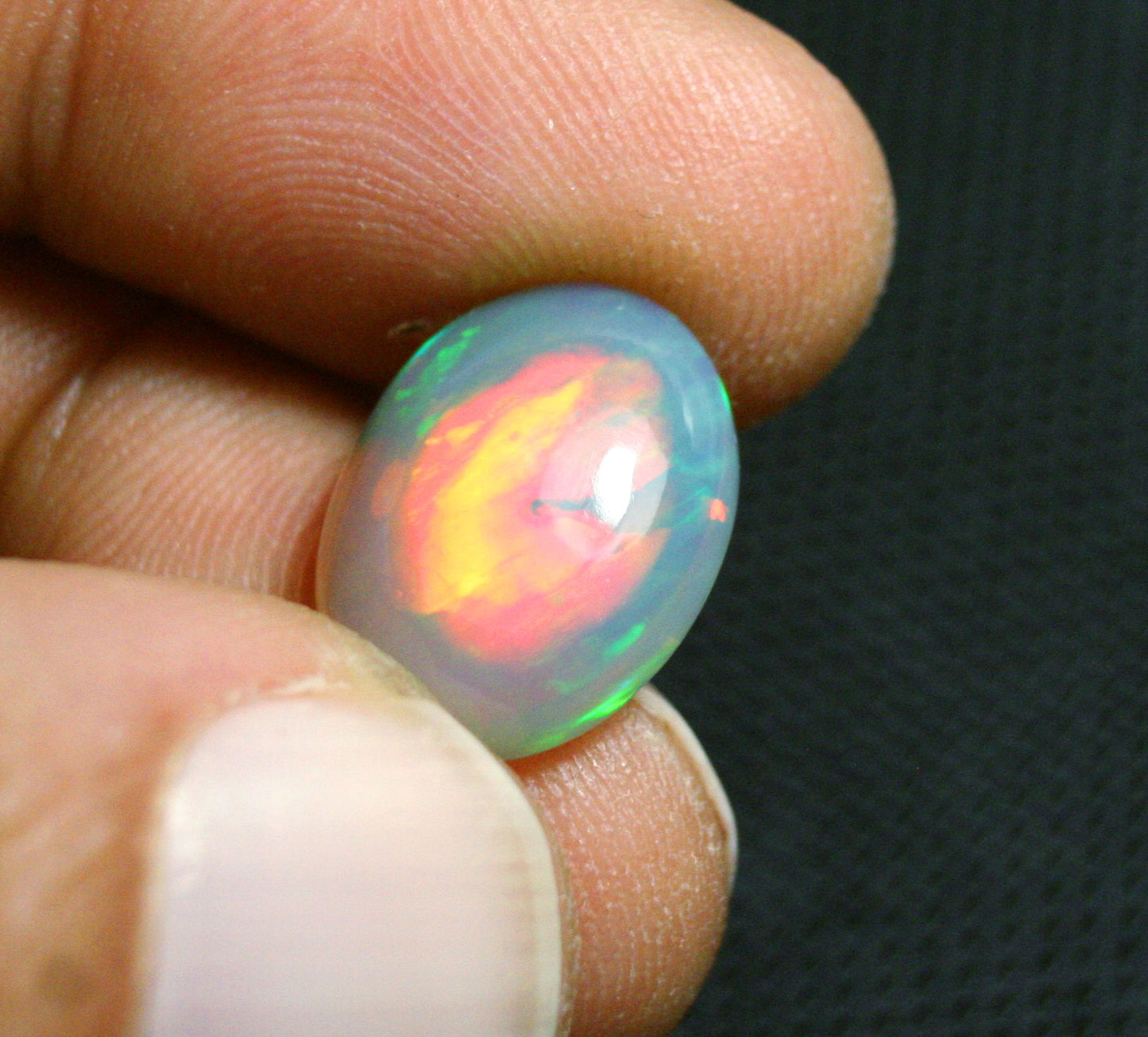 Welo Grey Base Opal 6.5ct Cabochon BroadFlash AAA Natural Opal 17x12mm Video