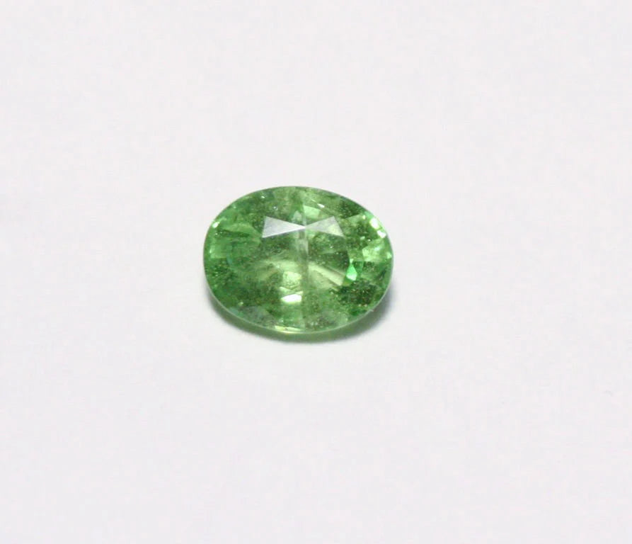 Merelani Mint Grossular Garnet 0.67ct 6x4.5mm Rare Vivid Green Faceted Gem Tanzania