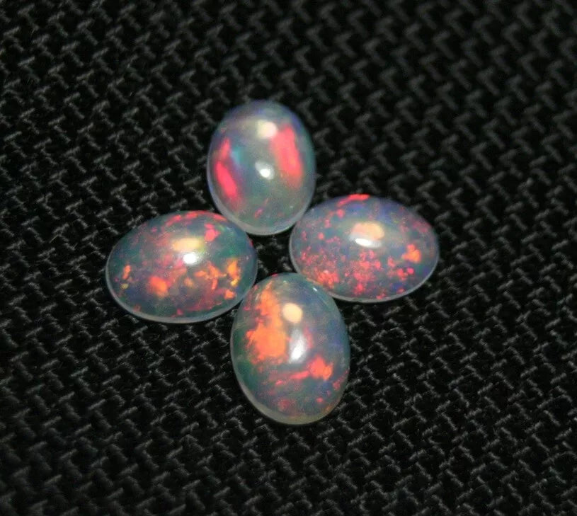 Welo Crystal Opal Cabochon 8x6mm 4pc Lot Lovely Natural Matching Opal Lot 2.88ct