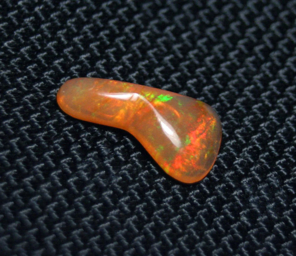 Rare Mexican Fire Opal Carving 1.8ct Neon Flash AAA Quality Fire Opal 15x8mm