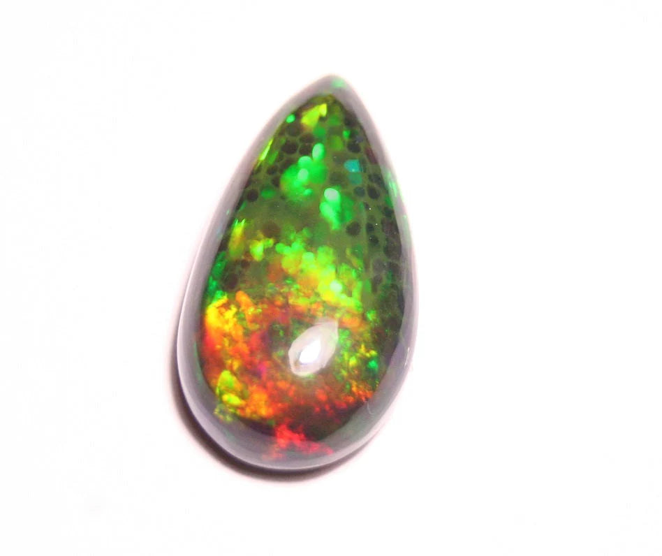 Welo Black Opal Cabochon 12ct Digital Neon Flake AAA Natural Opal Ethiopia Video