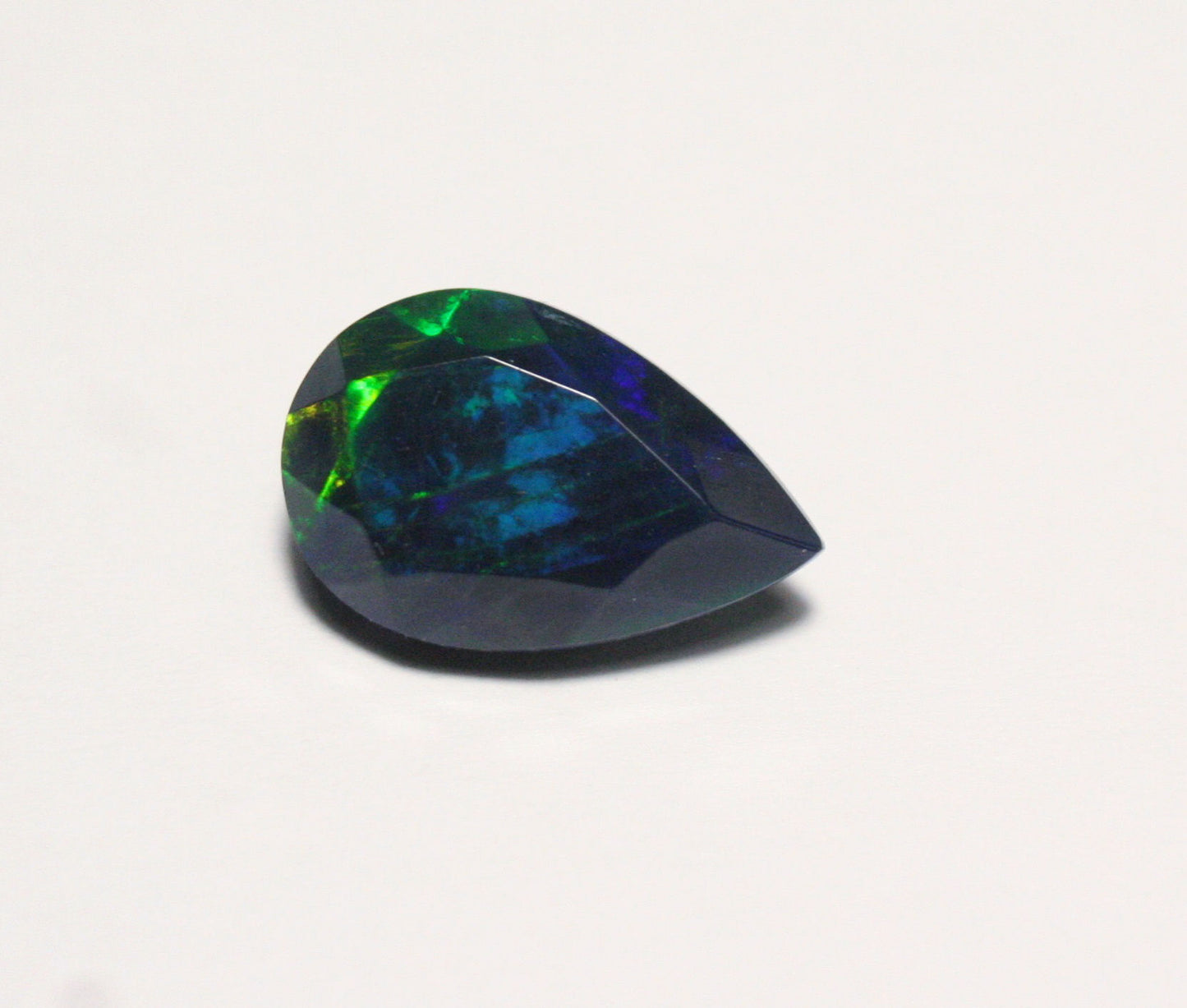 Faceted Black Welo Opal 4ct AAA Natural Opal Ethiopia Honeycomb Pear 15x10mm