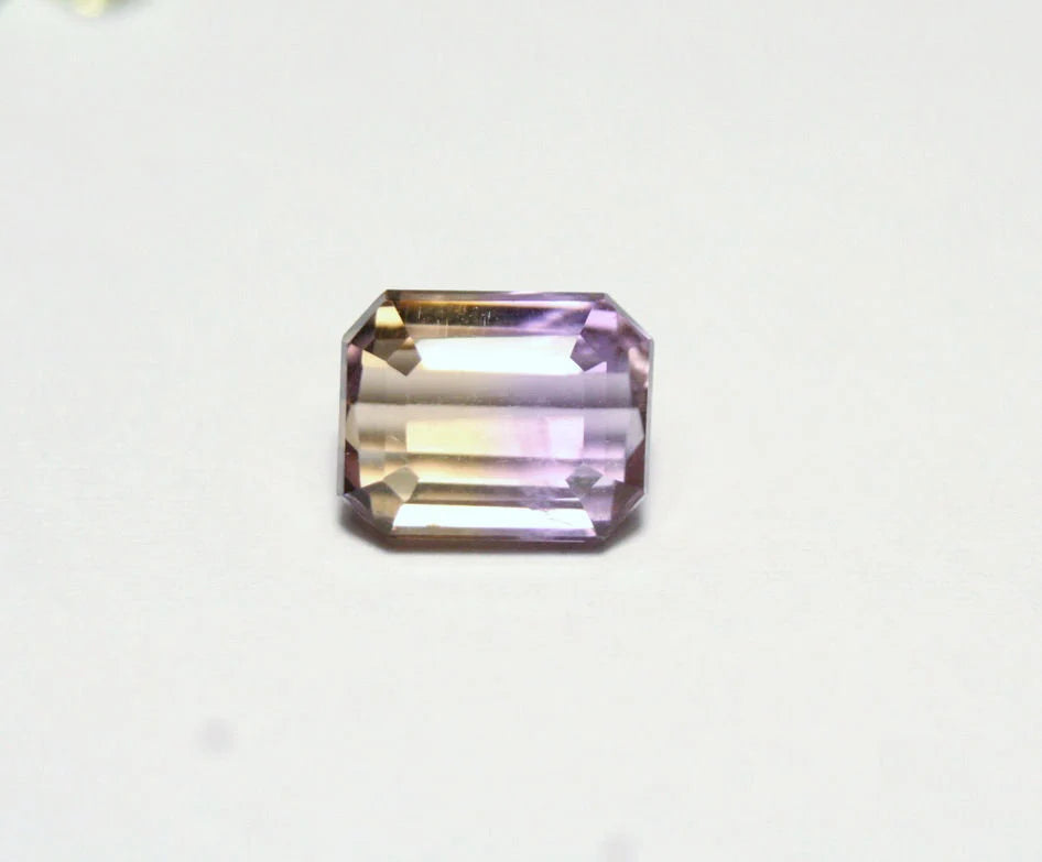 Bolivian Ametrine 3.8ct Lovely Clean BiColour Emerald Cut Gem Stone Natural Ametrine 9x8mm