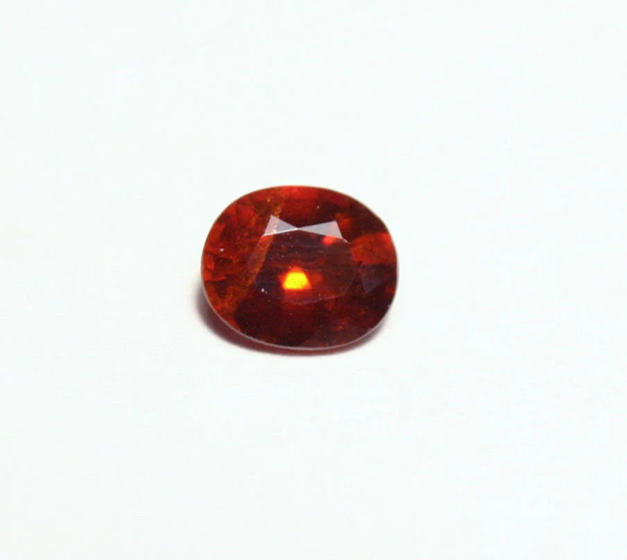 Clinohumite 0.49ct Ultra Rare Deep Orange / Red Faceted Gem - Pakistan 5x4.5mm