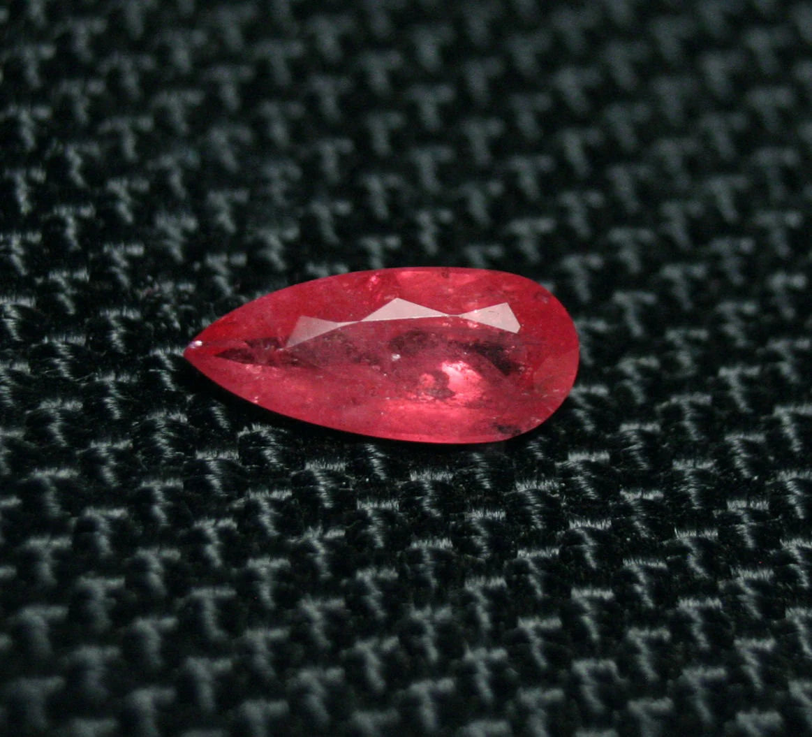 Rare Faceted Rhodonite 0.78ct Brazil Ultra Rare Crimson Red Gem Grade Rhodonite 9x4mm